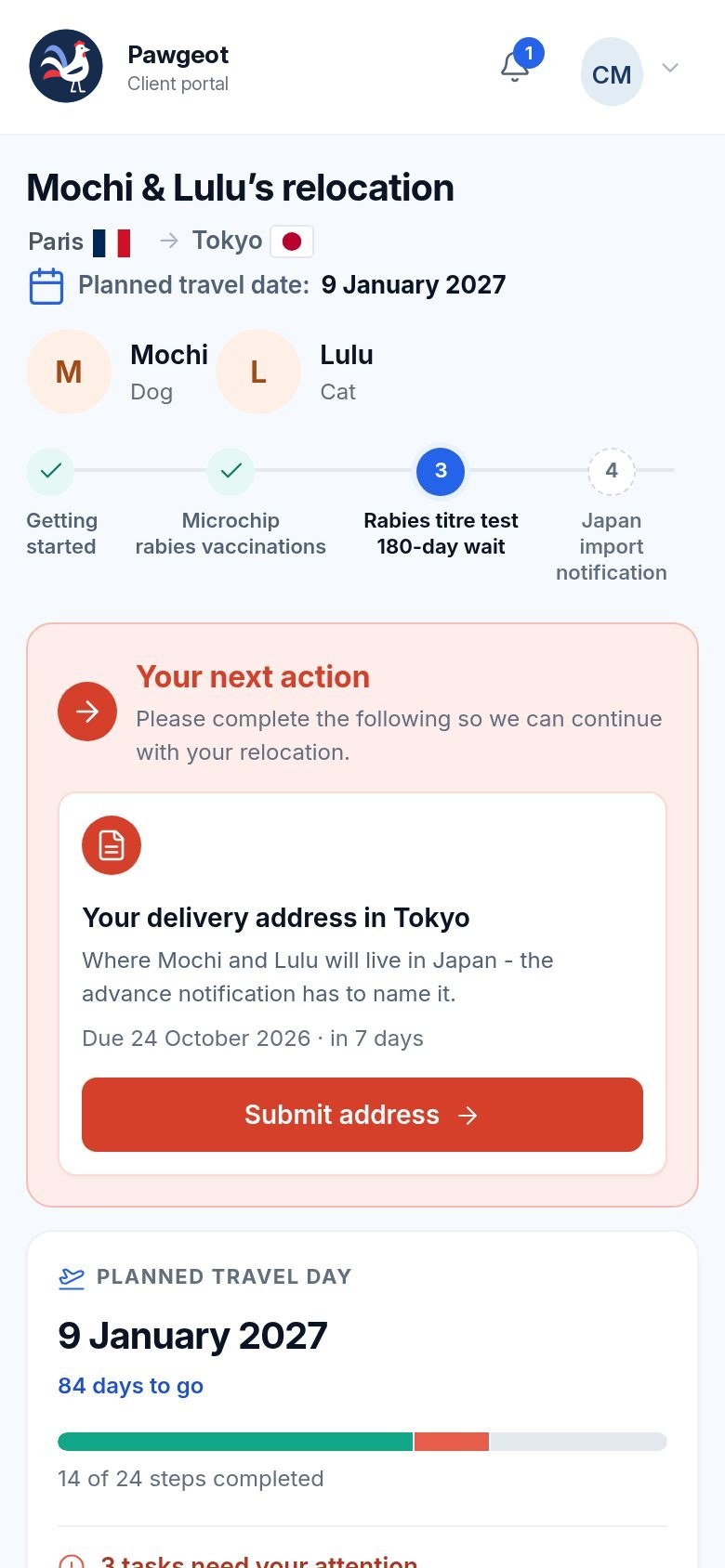 Online client portal (mobile)